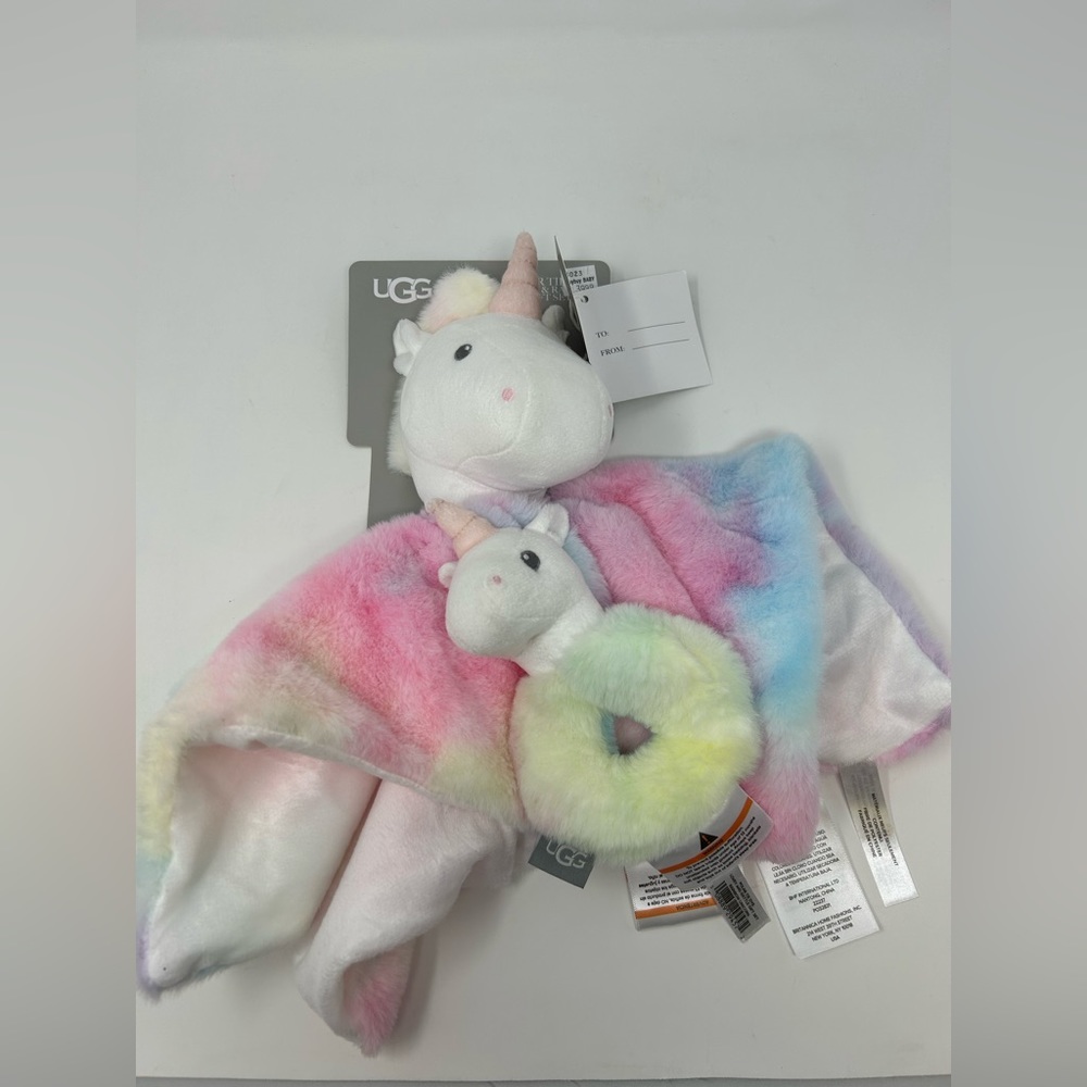 NWT UGG Baby Polar Tie Dye Lovey & Rattle Gift Set
